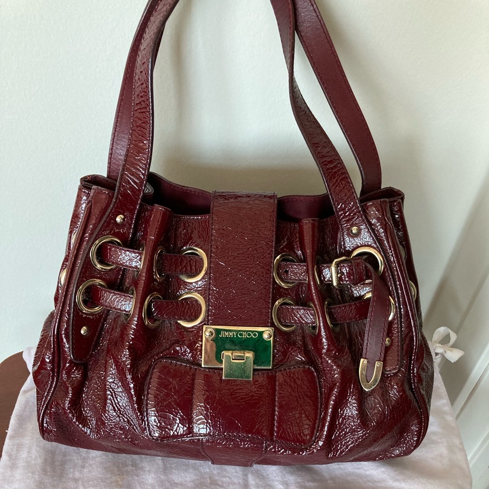 Jimmy Choo red patent leather Ramona bag